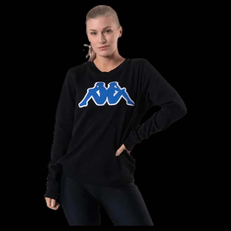 Outlet Kappa Sweat RN, Logo Airivit Blue/Black Svart
