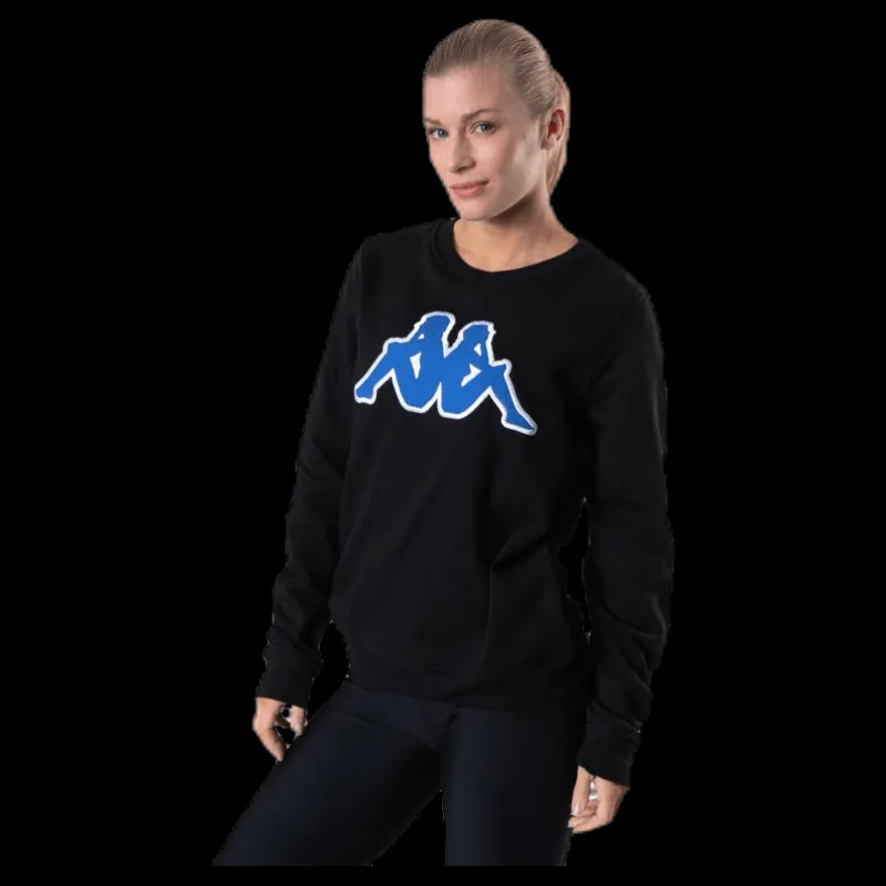 Outlet Kappa Sweat RN, Logo Airivit Blue/Black Svart