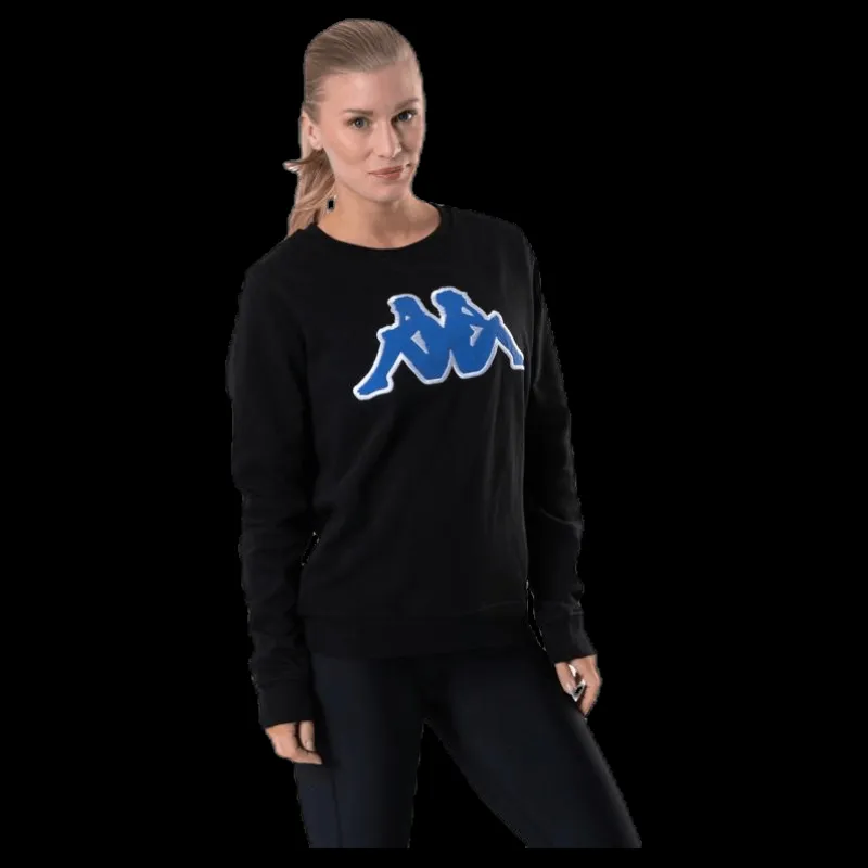 Outlet Kappa Sweat RN, Logo Airivit Blue/Black Svart