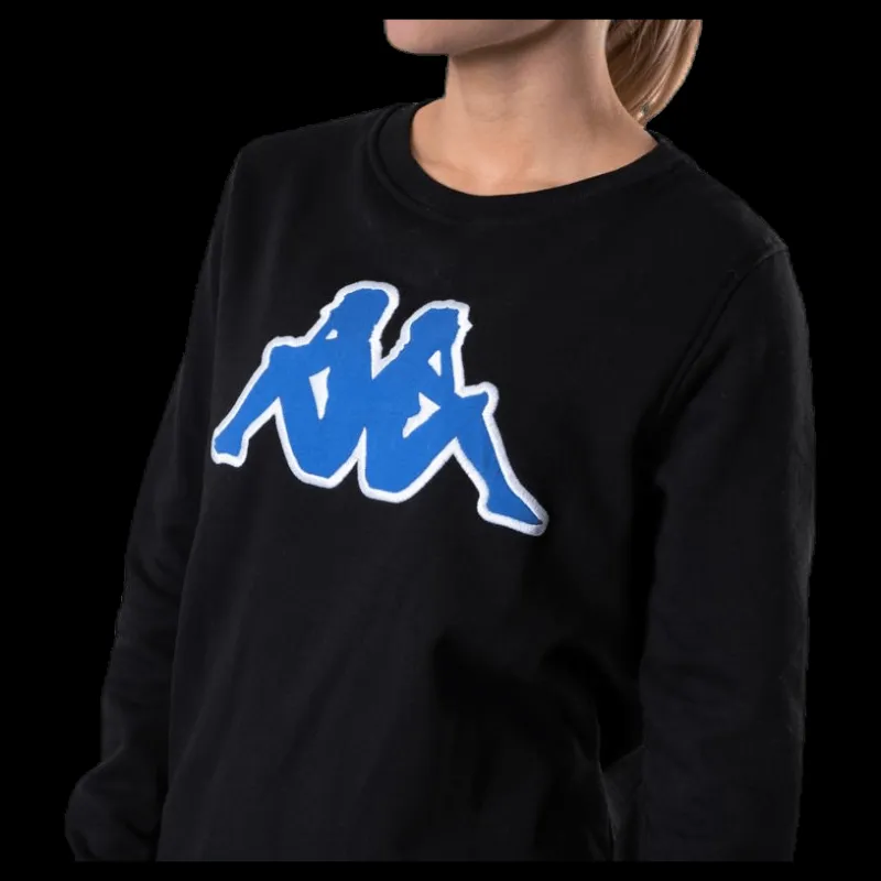 Outlet Kappa Sweat RN, Logo Airivit Blue/Black Svart