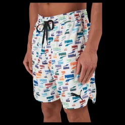 Puma Swim Unisex Loose Fit Shorts 1 White Combo Flerfärgad Sale