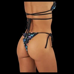 Sale Puma Swim Women Side Tie Tanga Stri Black Combo Flerfärgad