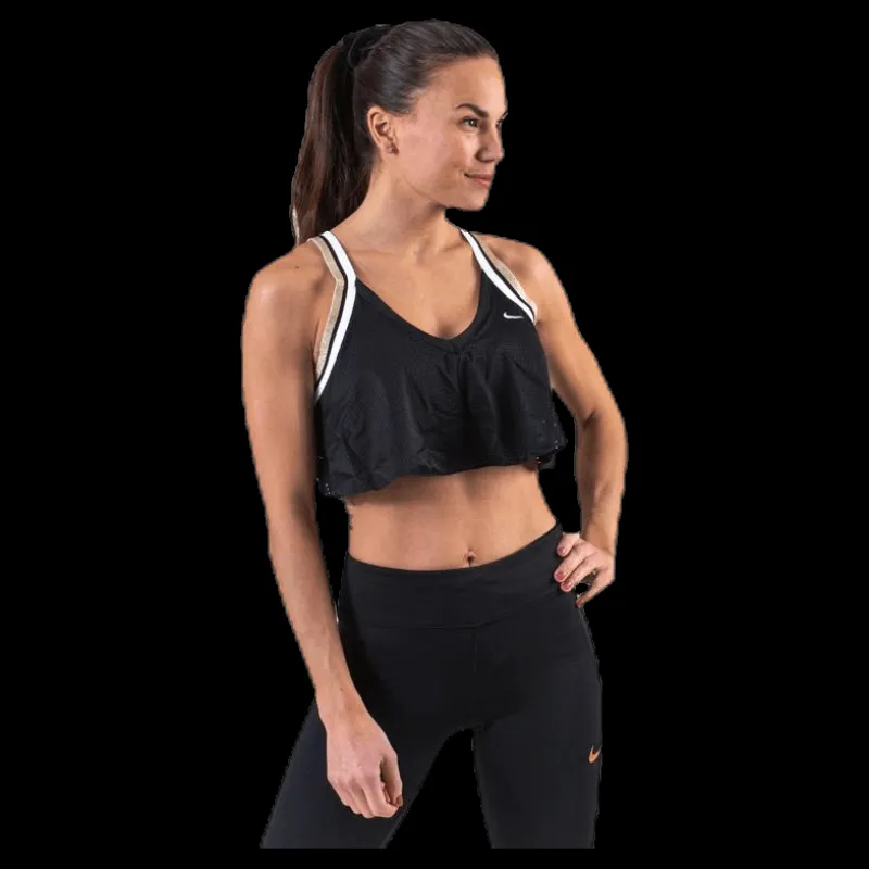 Nike Swoosh HBR Strap Bra White/Black Svart Outlet