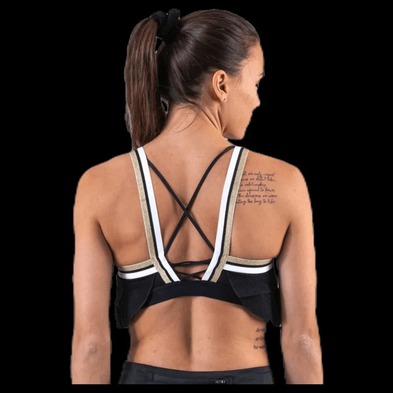 Nike Swoosh HBR Strap Bra White/Black Svart Outlet