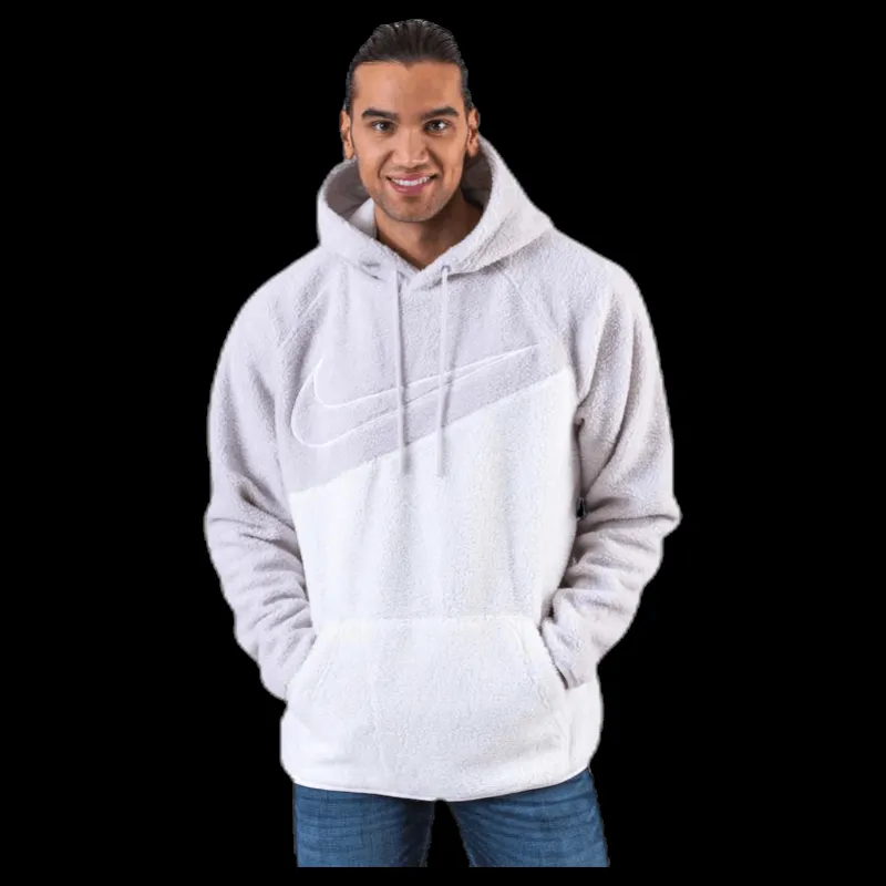 Nike Swoosh Hoodie Fleece White/Grey Lila Discount
