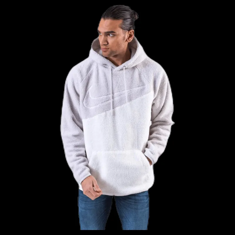 Nike Swoosh Hoodie Fleece White/Grey Lila Discount
