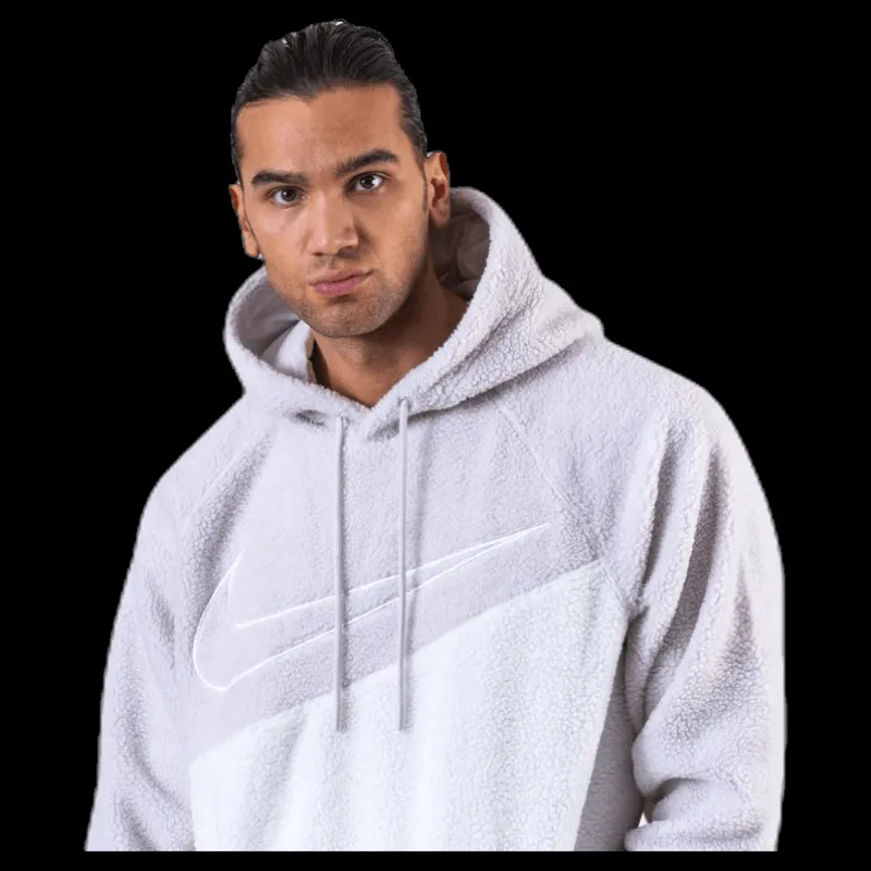 Nike Swoosh Hoodie Fleece White/Grey Lila Discount