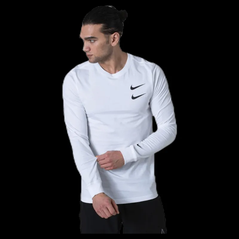 Nike Swoosh Ls Tee White Vit Discount