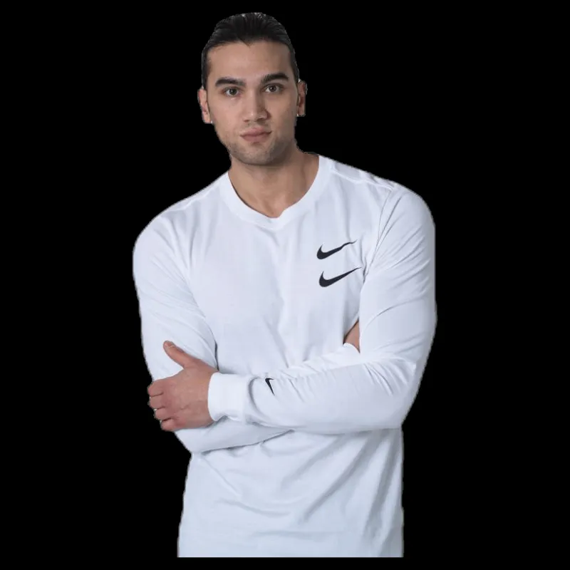 Nike Swoosh Ls Tee White Vit Discount