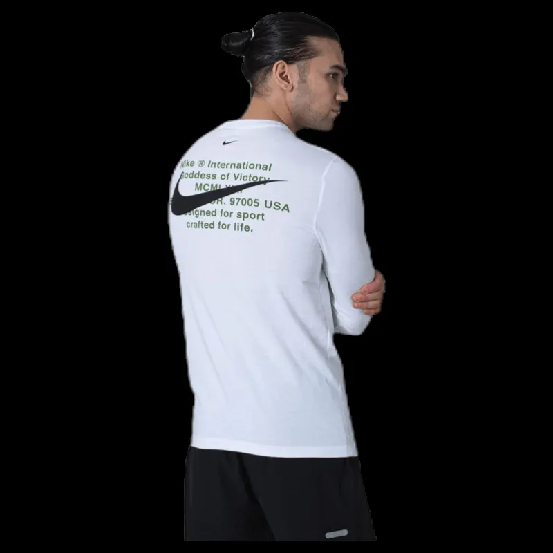 Nike Swoosh Ls Tee White Vit Discount