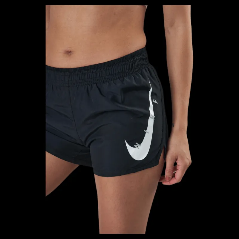 Sale Nike Swoosh Run Shorts White/Black Svart
