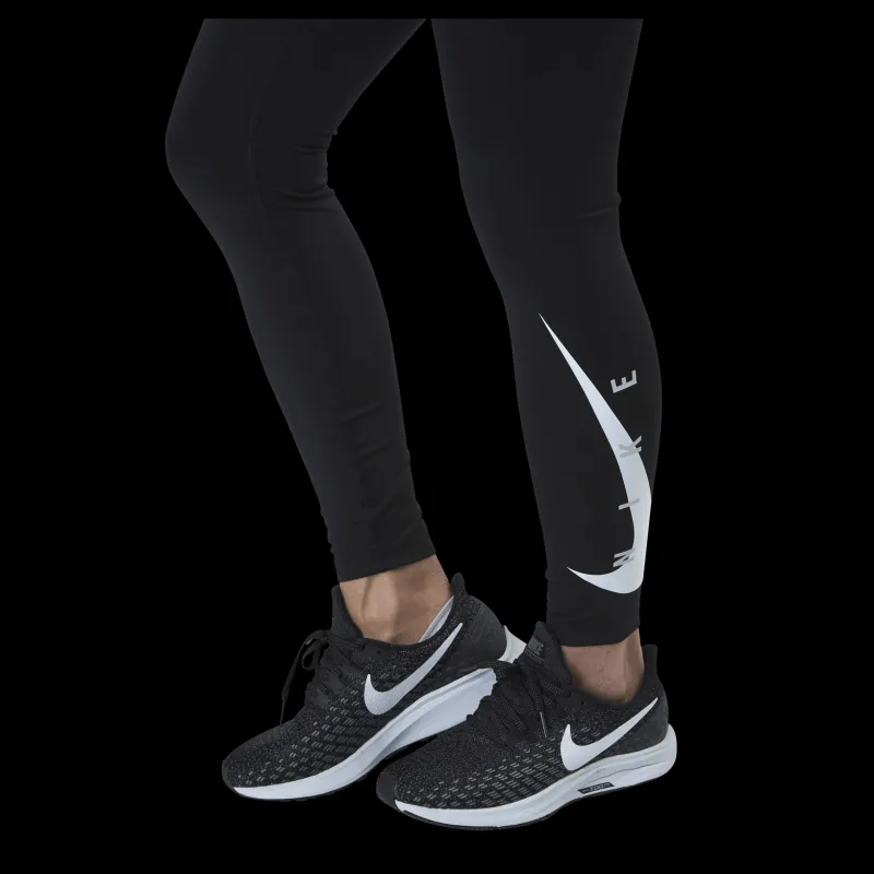 Nike Swoosh Run Tight 7/8 Black/Silver Svart Best