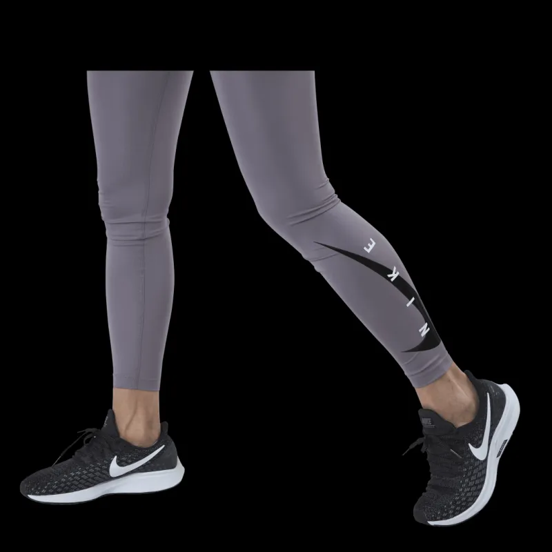 Clearance Nike Swoosh Run Tight 7/8 Purple/Silver Grå