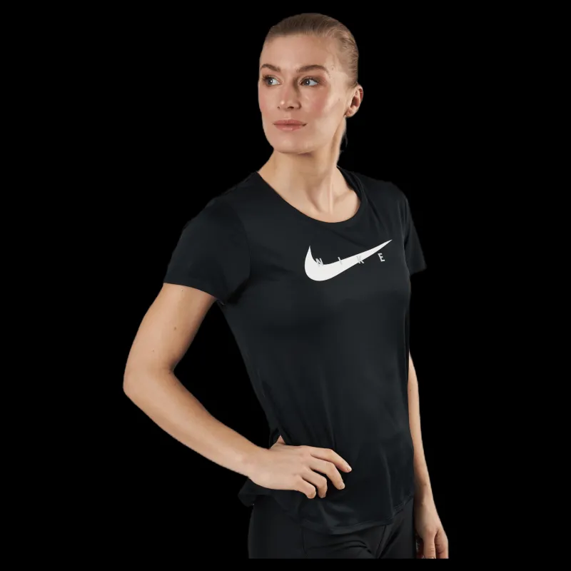 Nike Swoosh Run Top SS Black/Silver Svart Online