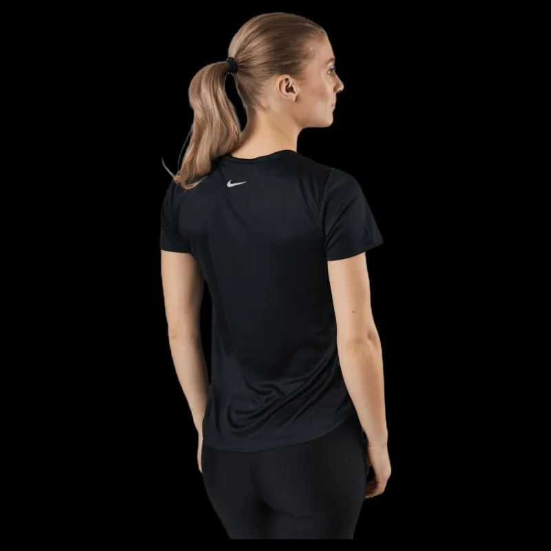 Nike Swoosh Run Top SS Black/Silver Svart Online