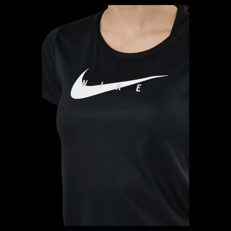Nike Swoosh Run Top SS Black/Silver Svart Online