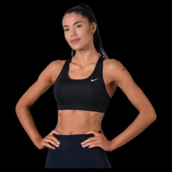 Online Nike Swoosh Women's Medium-Support Non-Padded Sports Bra BLACK/WHITE/WHITE Svart