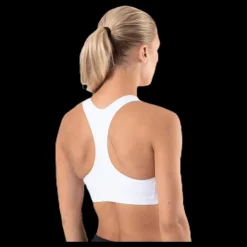 Hot Nike Swoosh Women's Medium-Support Non-Padded Sports Bra WHITE/BLACK Vit