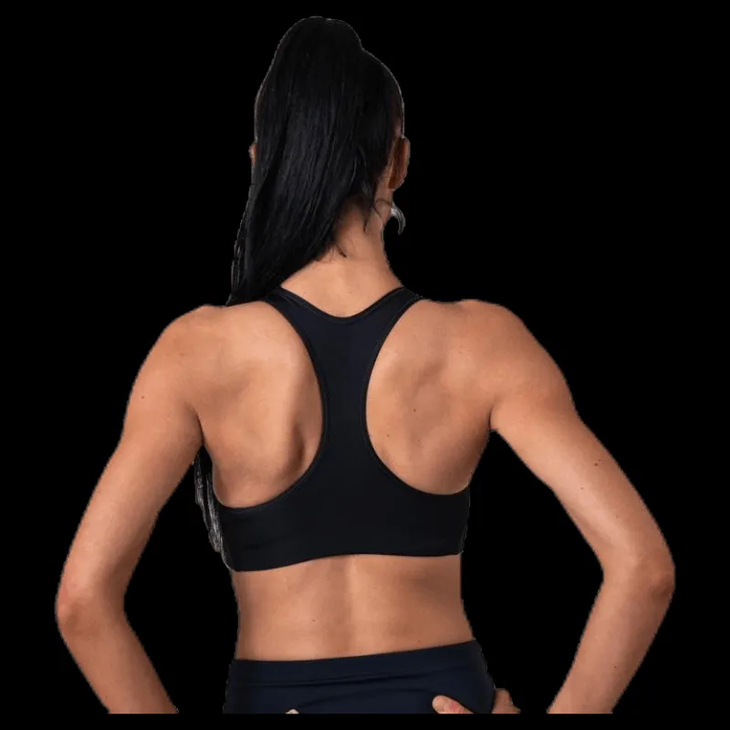 New Nike Swoosh Women's Medium-Support 1-Piece Pad Sports Bra BLACK/WHITE Svart