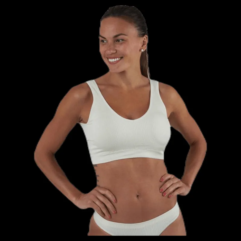 Pieces Symmi Rib Bra Top 2-Pack White Vit Hot