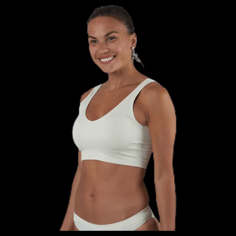 Pieces Symmi Rib Bra Top 2-Pack White Vit Hot