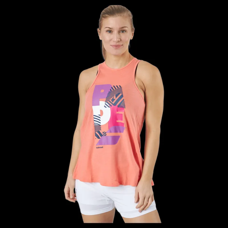 Outlet Babolat Tank Padel Cotton Women Coral Orange
