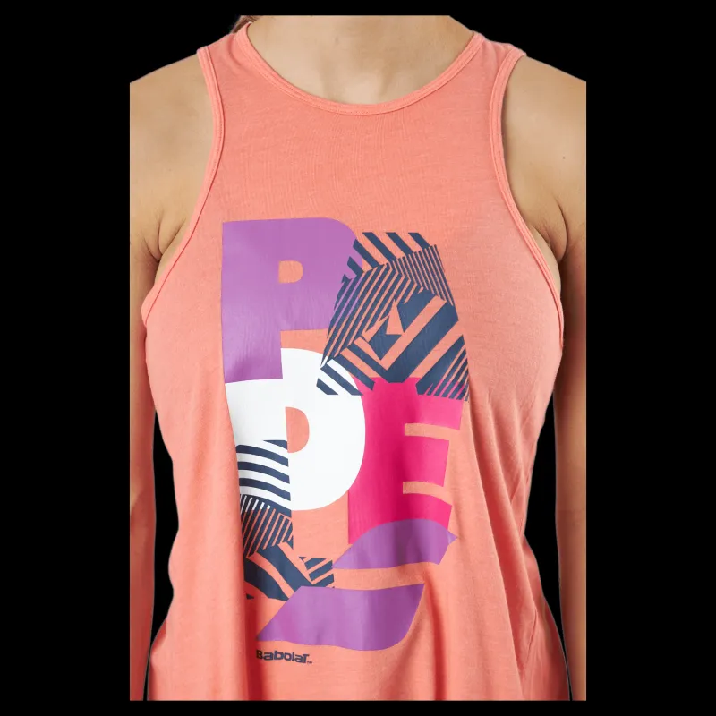 Outlet Babolat Tank Padel Cotton Women Coral Orange
