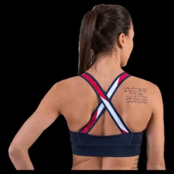 Tommy Hilfiger Sport Tape Bra Medium Impact Blue Blå Sale