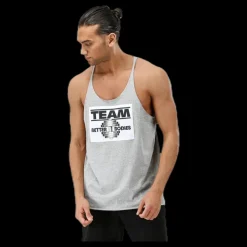 Discount Better Bodies Team BB Raw Cut Tank Grey Grå
