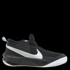 Discount Nike Team Hustle D 10 Big Kids' Basketball Shoes BLACK/METALLIC SILVER-VOLT-WHITE Svart