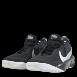 Discount Nike Team Hustle D 10 Big Kids' Basketball Shoes BLACK/METALLIC SILVER-VOLT-WHITE Svart