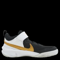 Nike Team Hustle D 10 Little Kids' Shoes BLACK/METALLIC GOLD-WHITE-PHOTON DUST Svart Hot