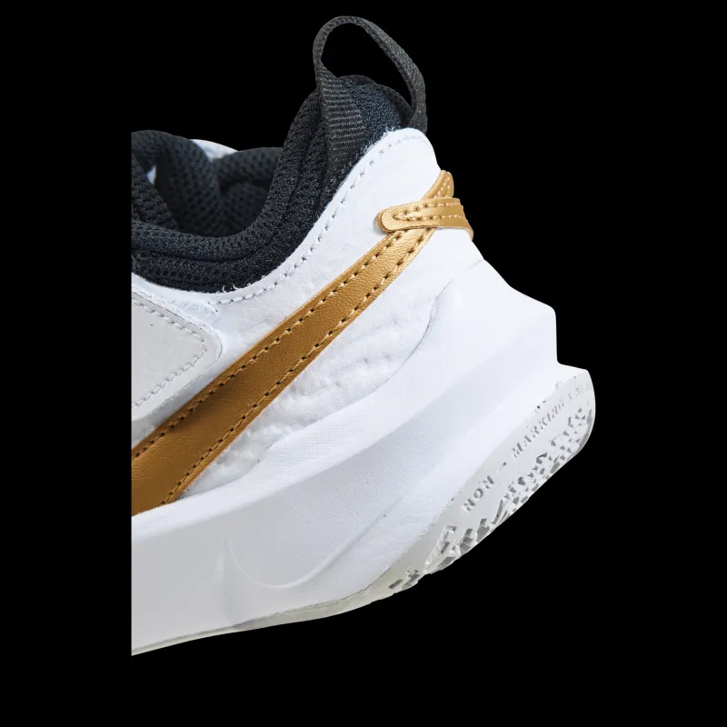 Nike Team Hustle D 10 Little Kids' Shoes BLACK/METALLIC GOLD-WHITE-PHOTON DUST Svart Hot