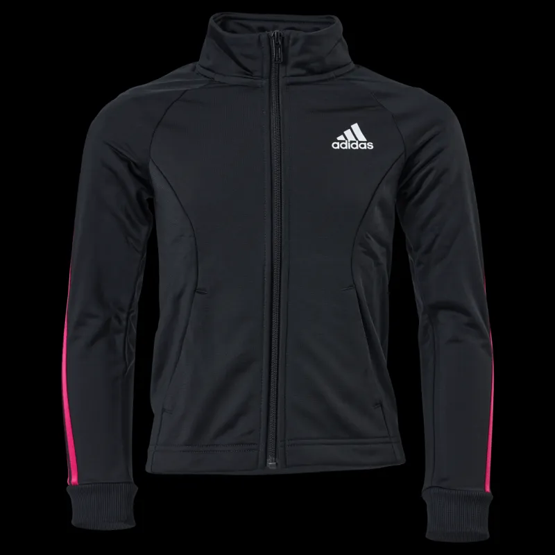 adidas Team Polyester 3-Stripes Tracksuit Black / Team Real Magenta Svart Clearance