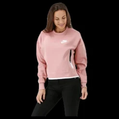 Online Nike Tech Fleece Crew Pink/White Rosa