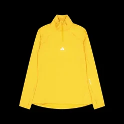adidas Techfit COLD.RDY 1/4 Zip Long Sleeve Training Top Preyel Gul