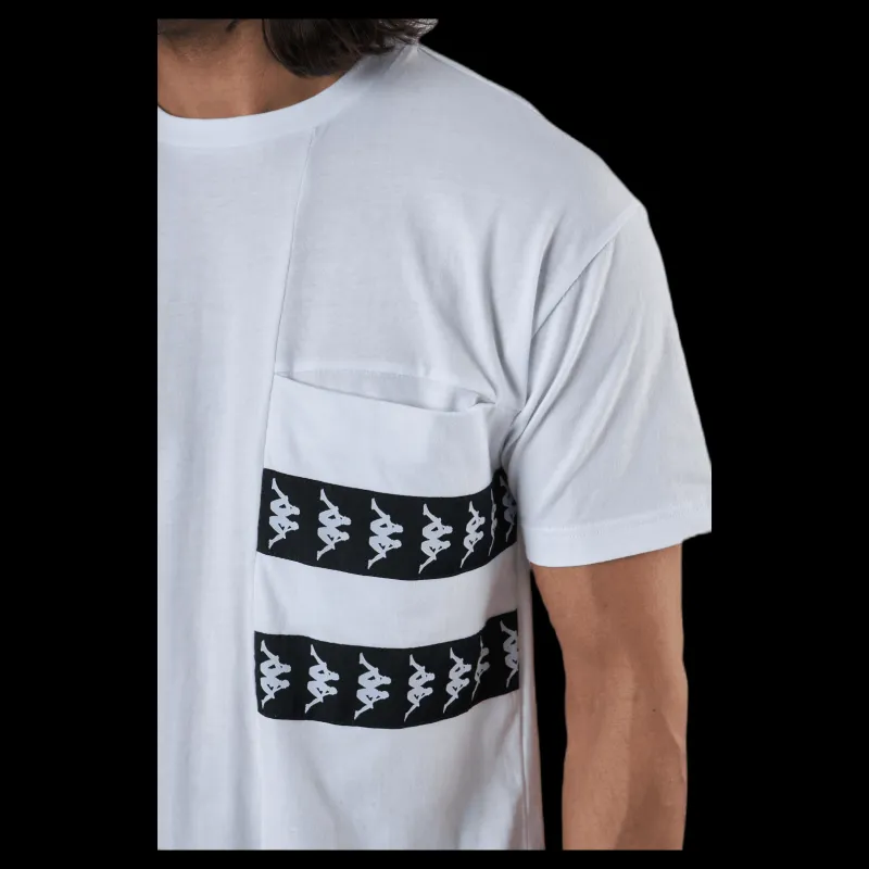 Kappa Tee, Auth. Banda Efto White/Black Vit och Svart Sale