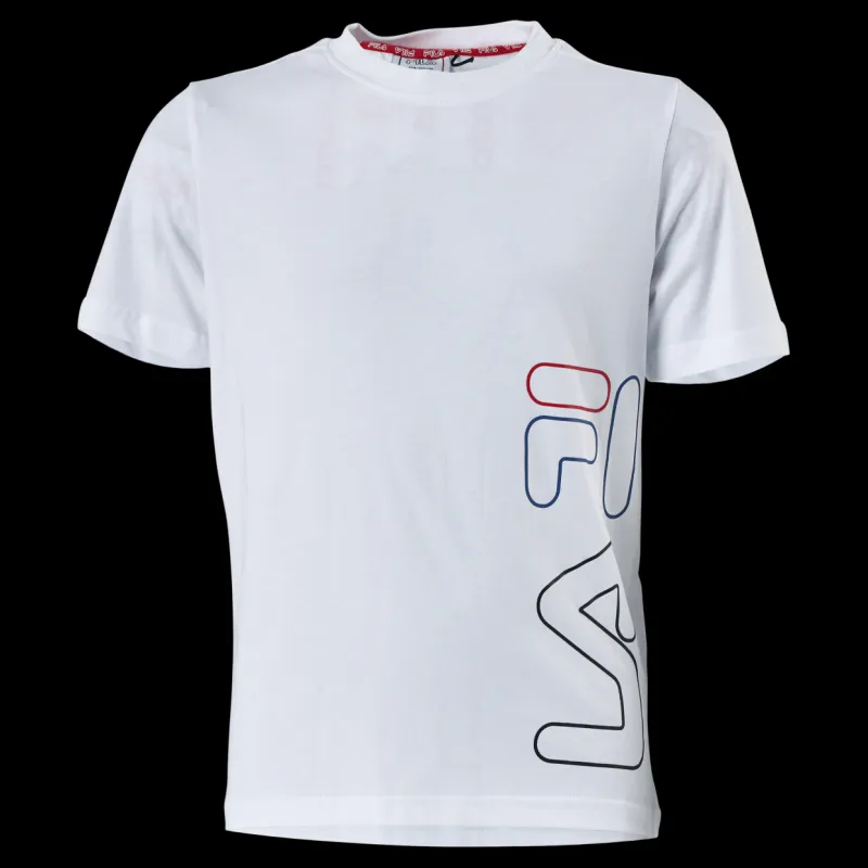 Fila Teens Boys Tee Bright White Vit Discount