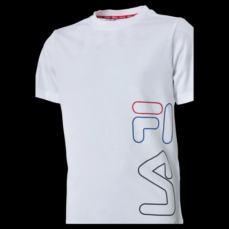 Fila Teens Boys Tee Bright White Vit Discount