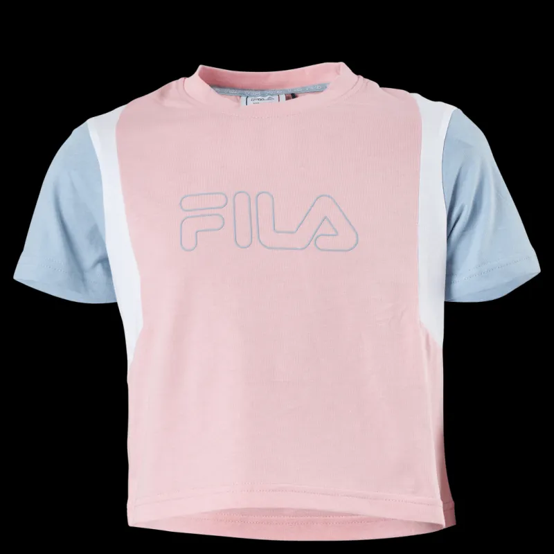 Clearance Fila Teens Girls Samara Blocked Cro Coral Blush-blue Fog-bright Wh Flerfärgad