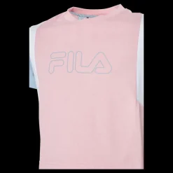 Clearance Fila Teens Girls Samara Blocked Cro Coral Blush-blue Fog-bright Wh Flerfärgad