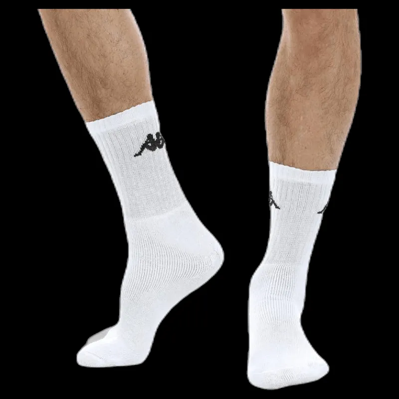 Clearance Kappa Tennis Trisper Socks 3pk White/Black Vit