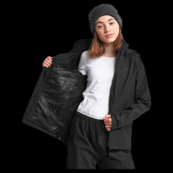 Sale Didriksons Tera Girls Rain Jacket Black Svart