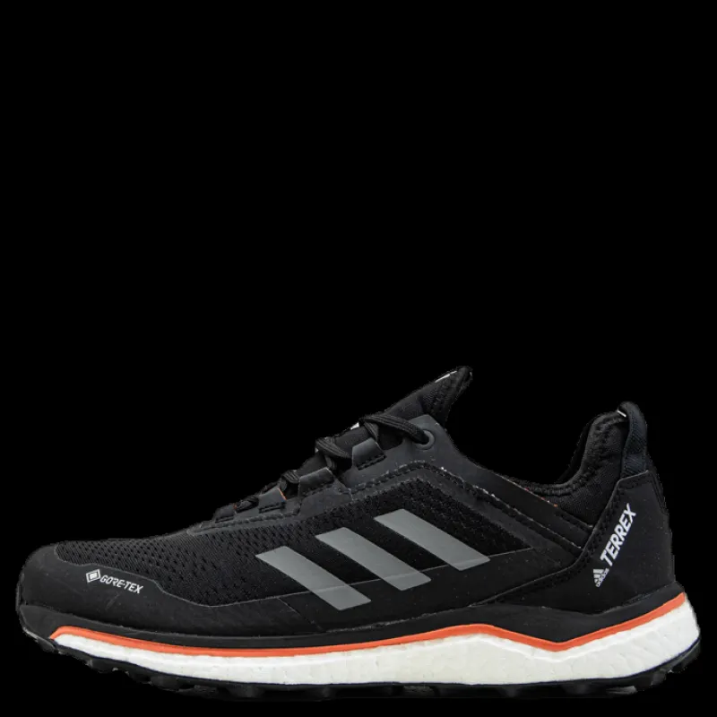 adidas Terrex Agravic Flow GORE-TEX Trail Running Shoes Core Black / Grey Four / Signal Pink / Coral Svart Hot