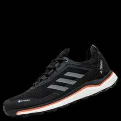 adidas Terrex Agravic Flow GORE-TEX Trail Running Shoes Core Black / Grey Four / Signal Pink / Coral Svart Hot