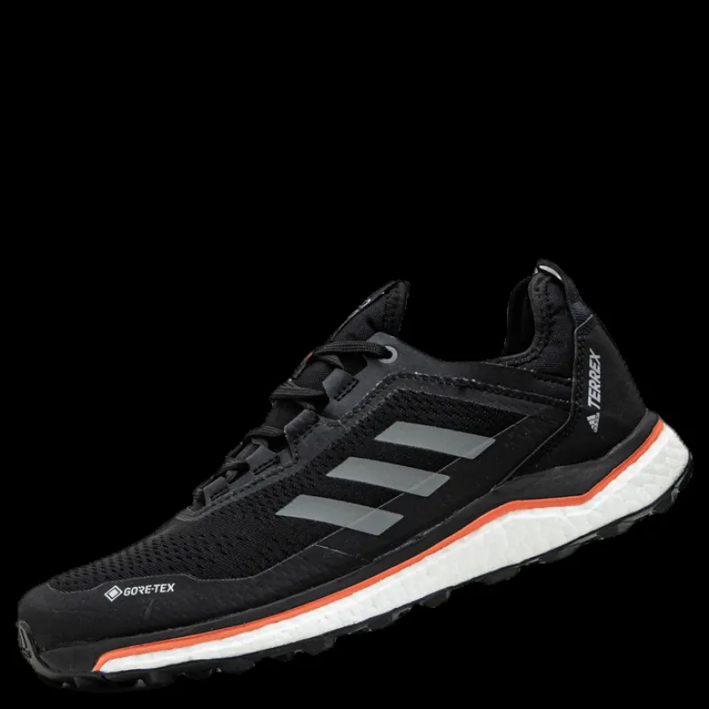 adidas Terrex Agravic Flow GORE-TEX Trail Running Shoes Core Black / Grey Four / Signal Pink / Coral Svart Hot