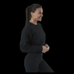 Nike Therma Cropped Fleece LS Crew Black Svart Clearance