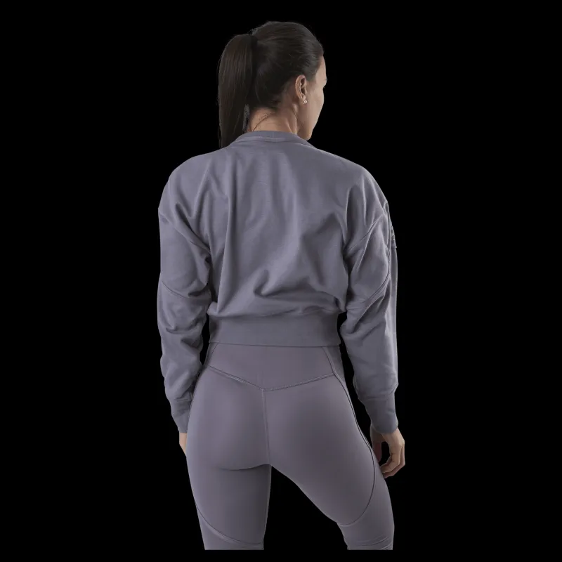 Nike Therma Cropped Fleece LS Crew Purple Lila Hot