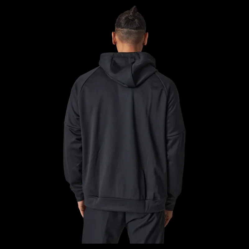 Discount Nike Therma-FIT Men's Full-Zip Fitness Hoodie BLACK/BLACK/WHITE Svart