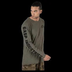 Hot GASP Throwback LS Tee Green Grön